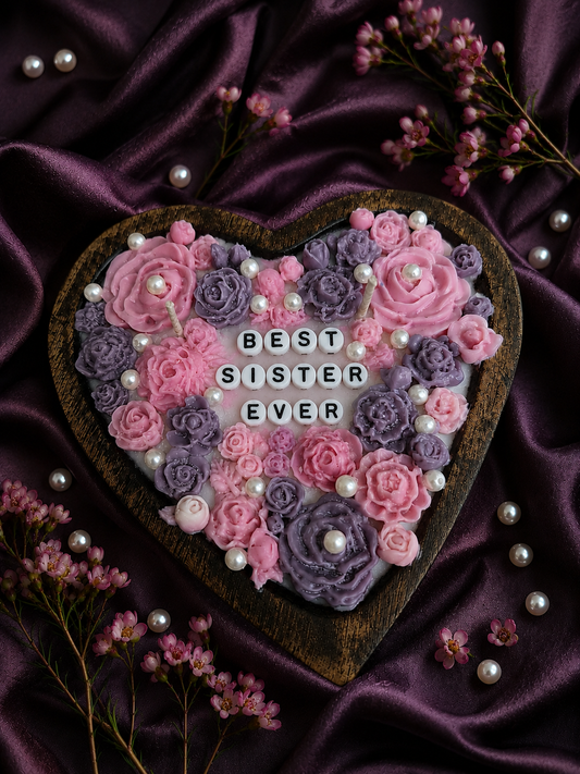 Heart Floral Candle Gift for Brother – Best Bro Ever (Choose Your Size & Color)