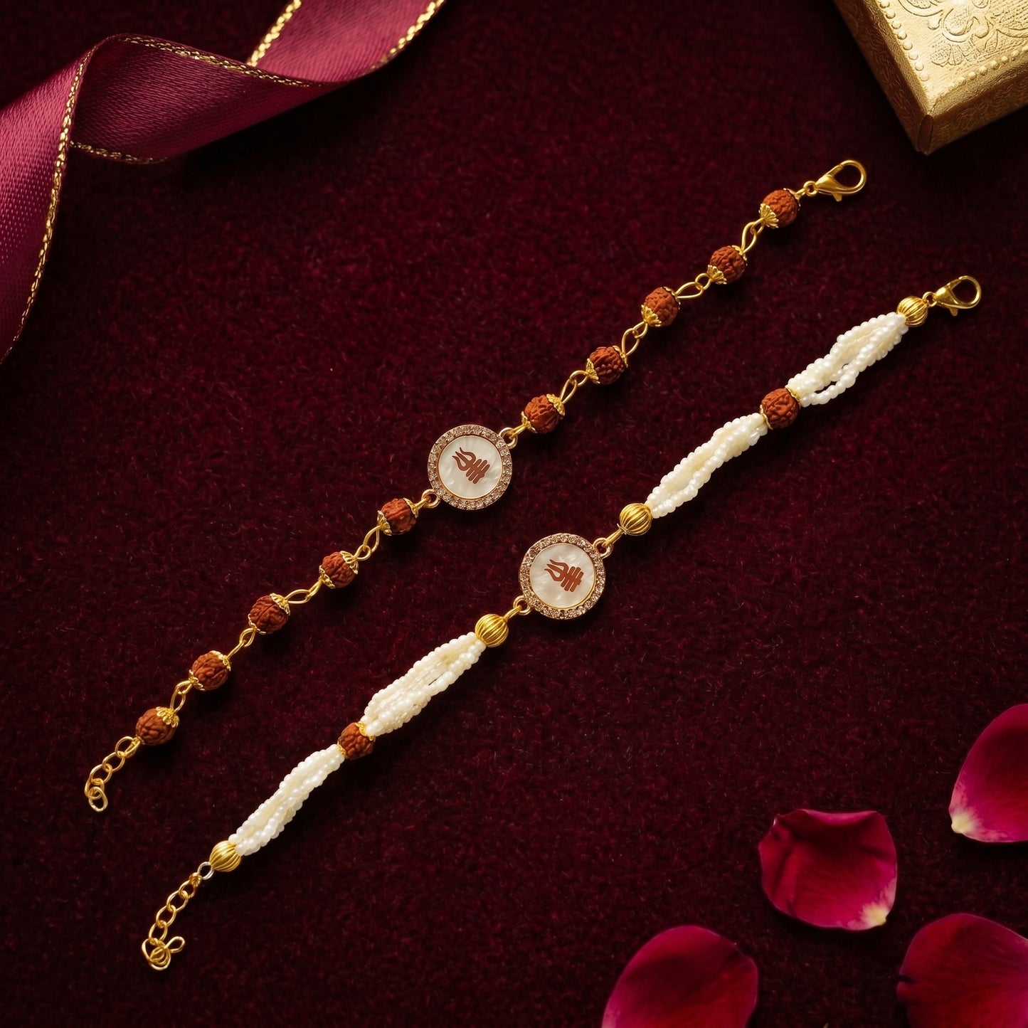 Divine Trishul Rakhi & Bracelet Set