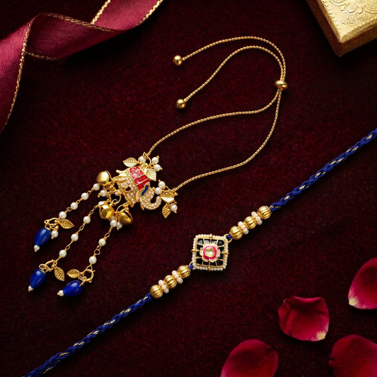 Royal Gajraj Rakhi & Bracelet Set