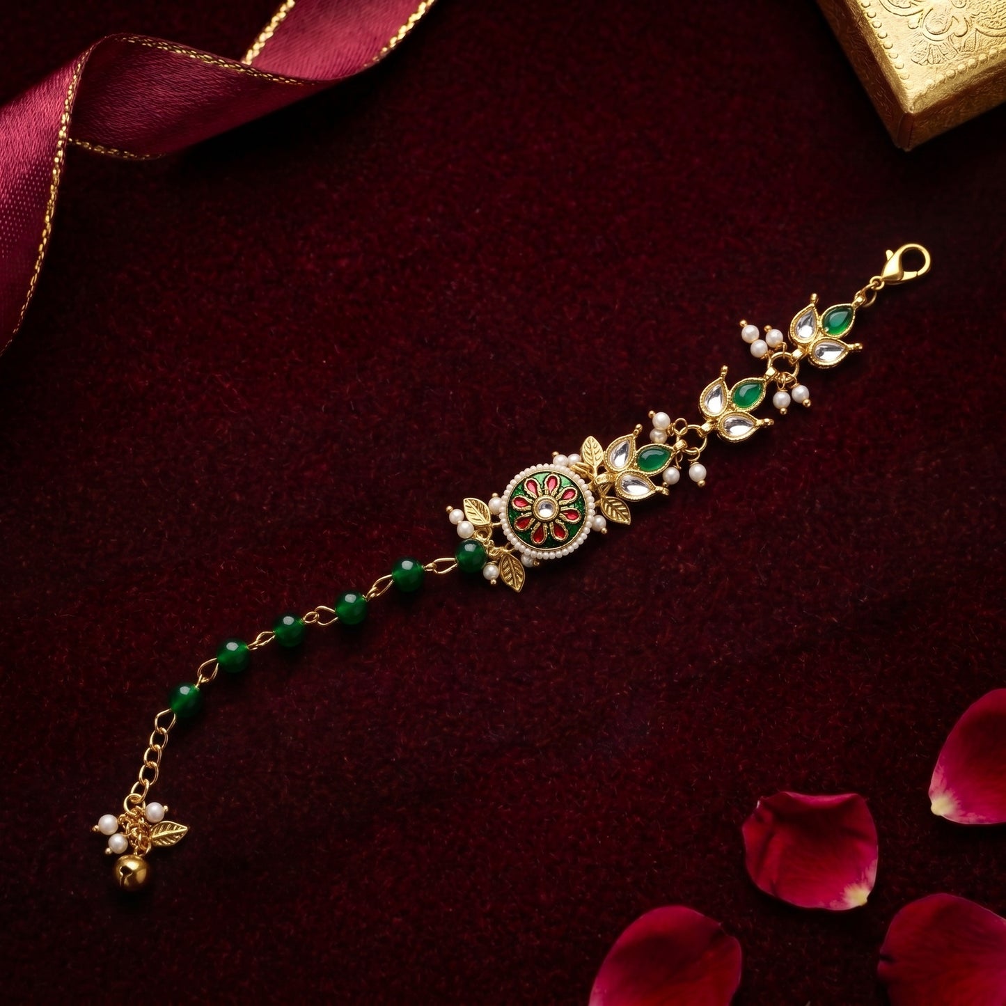 Emerald Floral Bhabhi or Sister Bracelet