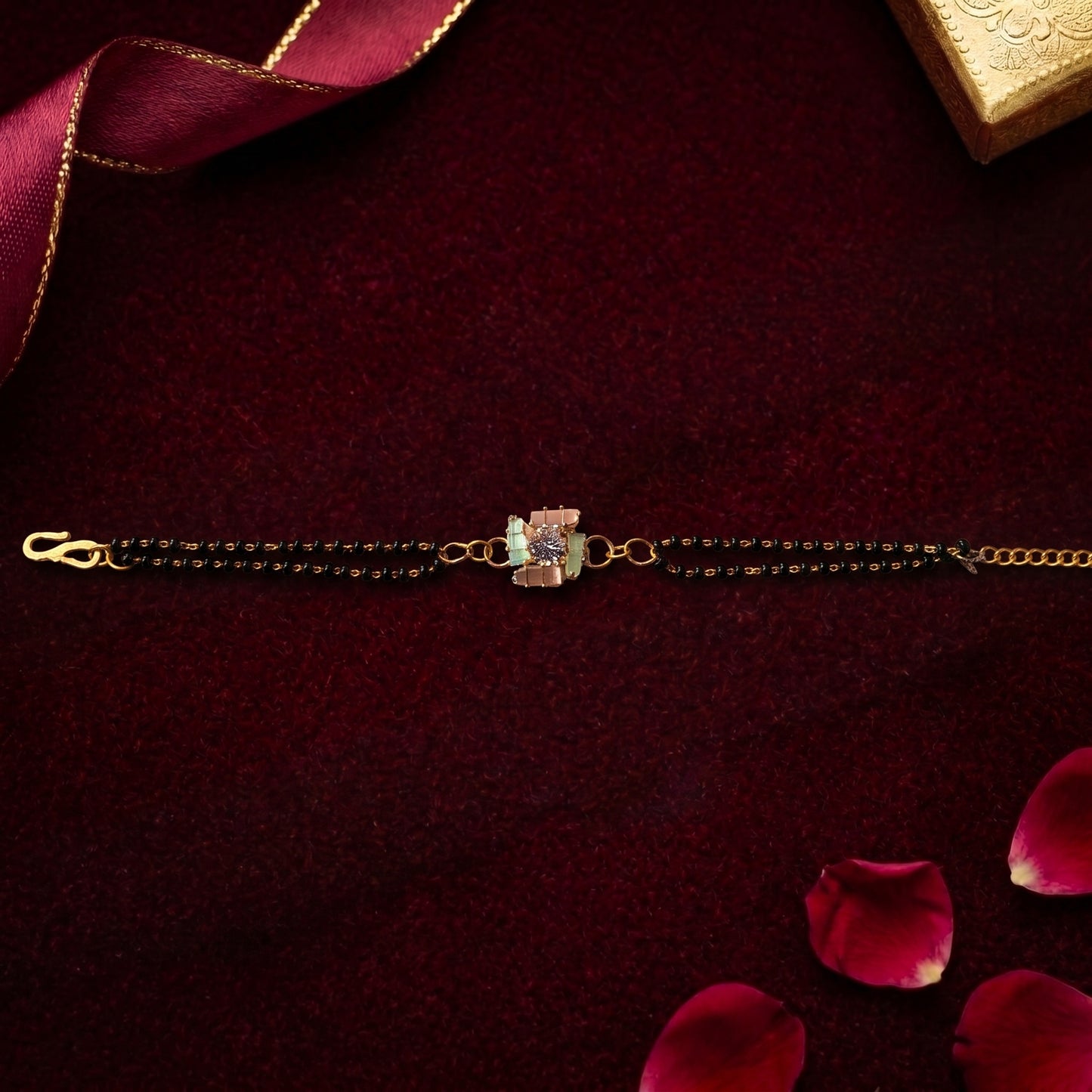Elegant Black Bead Bhabhi or Sister Bracelet