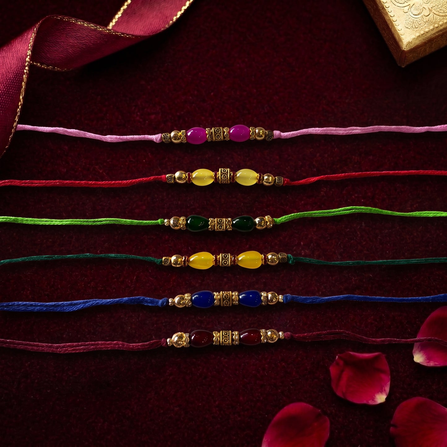 Premium Color Bead Bhai Rakhi Collection