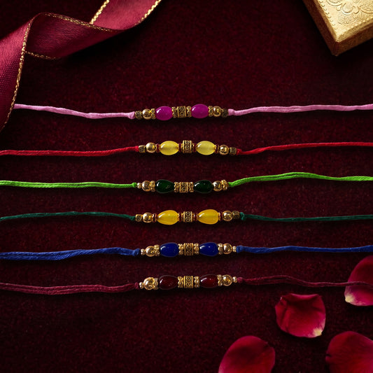 Premium Color Bead Bhai Rakhi Collection