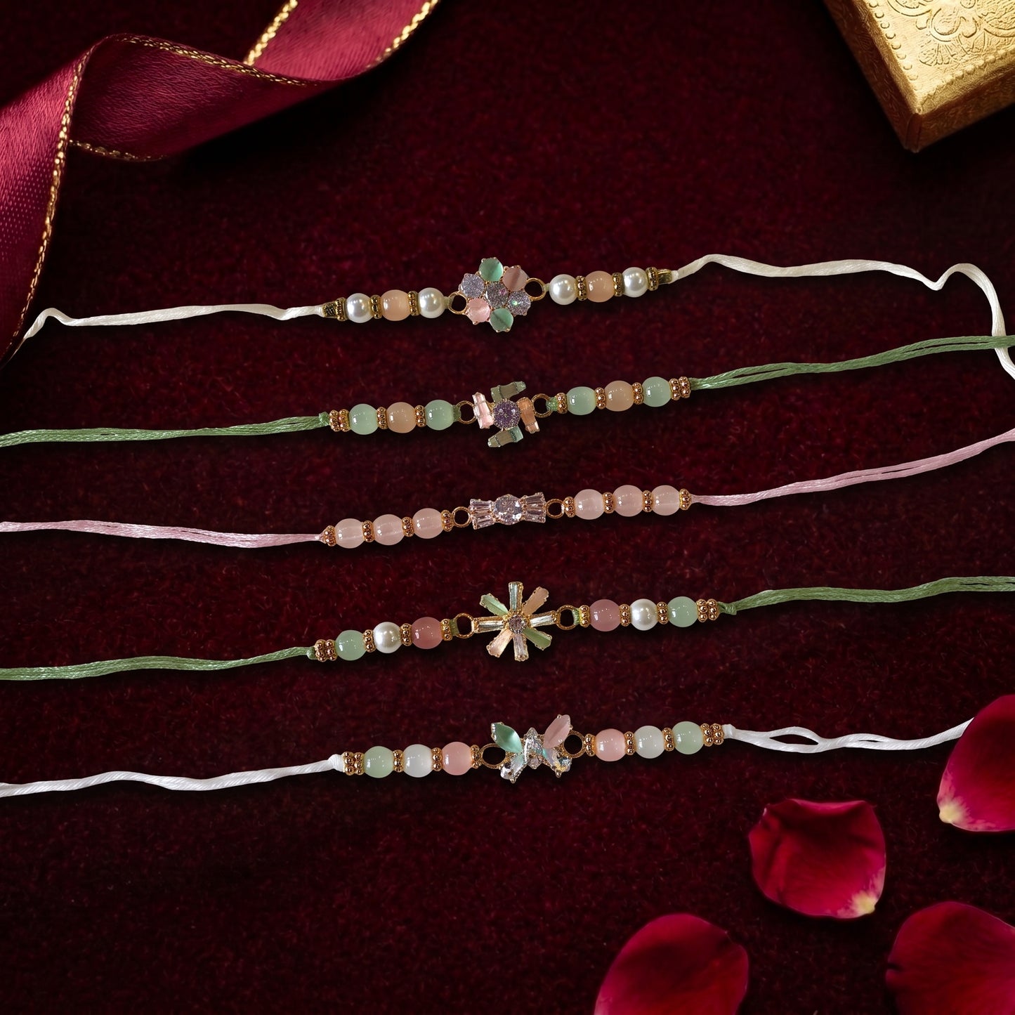 Pastel Crystal Designer Bhai Rakhi Collection