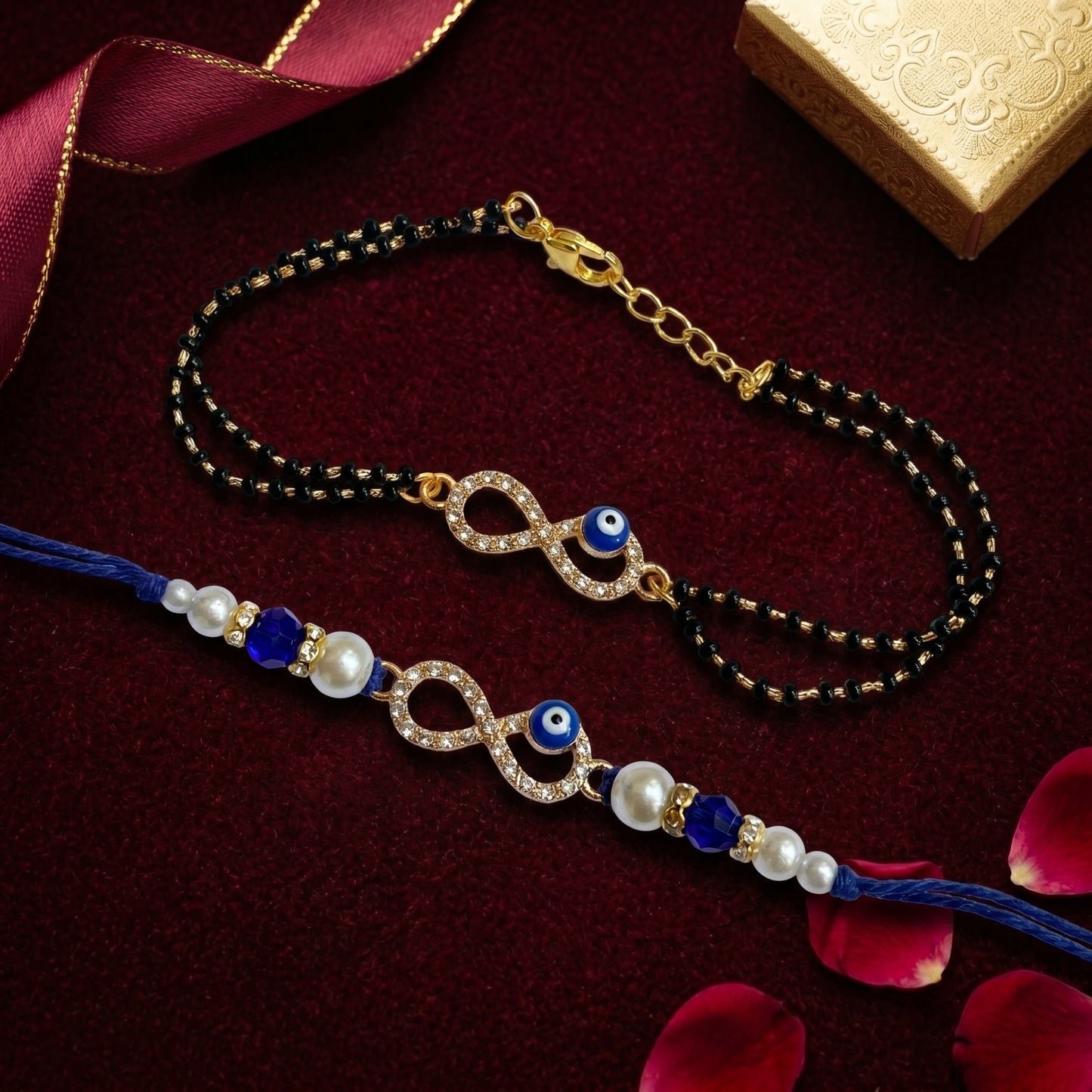 Infinity Nazar Rakhi & Bracelet Set