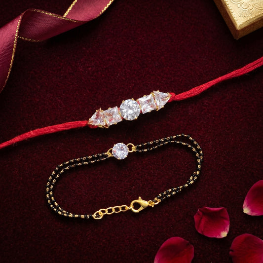 Solitaire Grace Rakhi & Bracelet Set