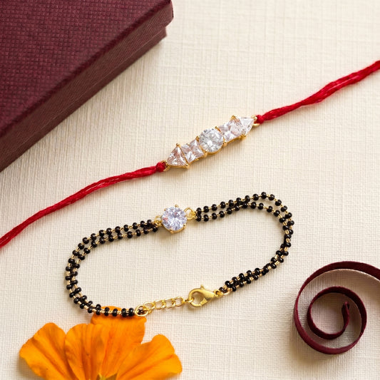 Solitaire Grace Rakhi & Bracelet Set