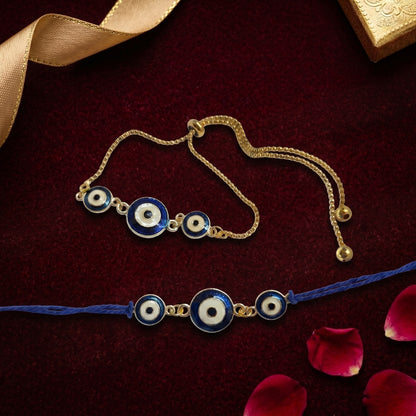 Nazar Shield Rakhi & Bracelet Set