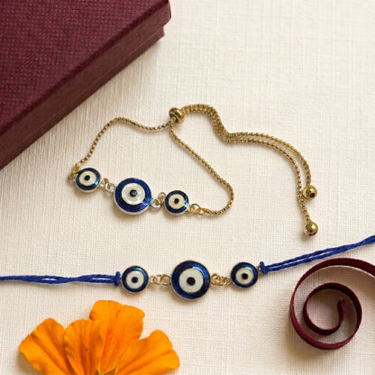 Nazar Shield Rakhi & Bracelet Set