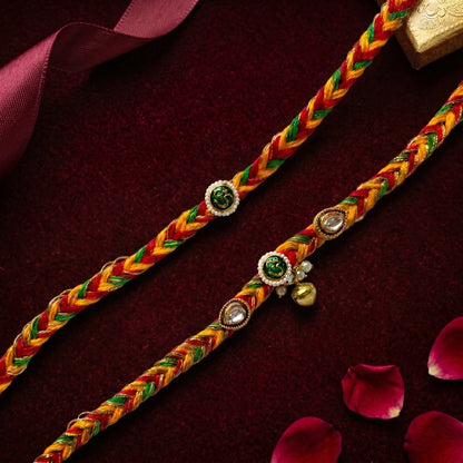 Divine Om Heritage Rakhi & Lumba Set