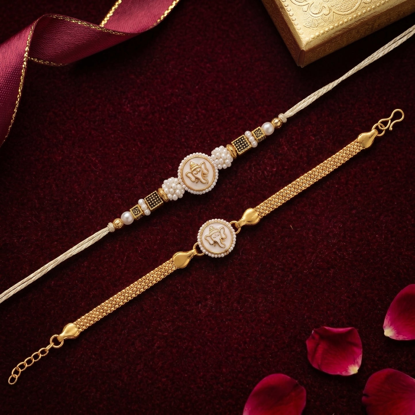 Divine Ganesha Rakhi & Bracelet Set