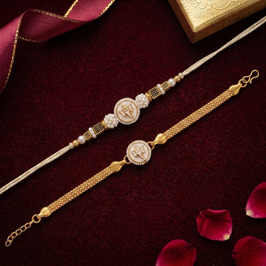 Divine Ganesha Rakhi & Bracelet Set