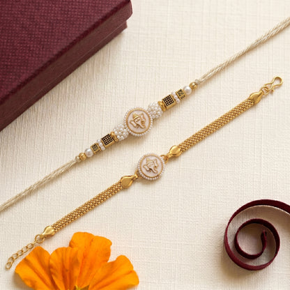 Divine Ganesha Rakhi & Bracelet Set