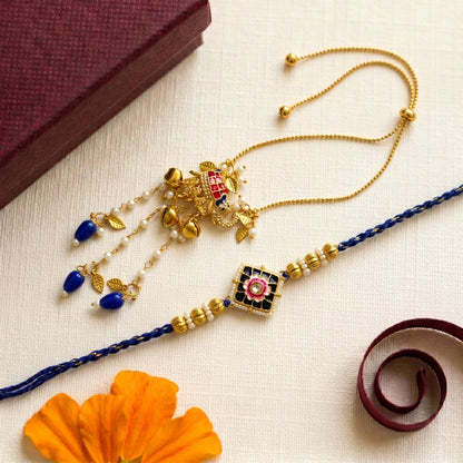 Royal Gajraj Rakhi & Bracelet Set