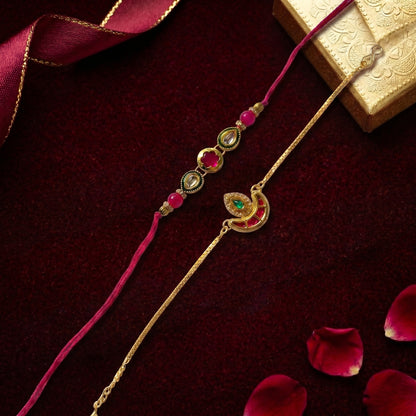 Royal Bloom Rakhi & Bracelet Set