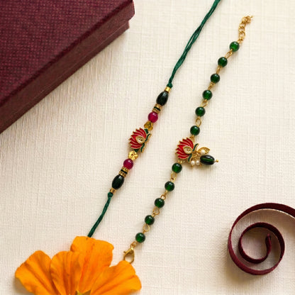 Lotus Grace Rakhi & Bracelet Set