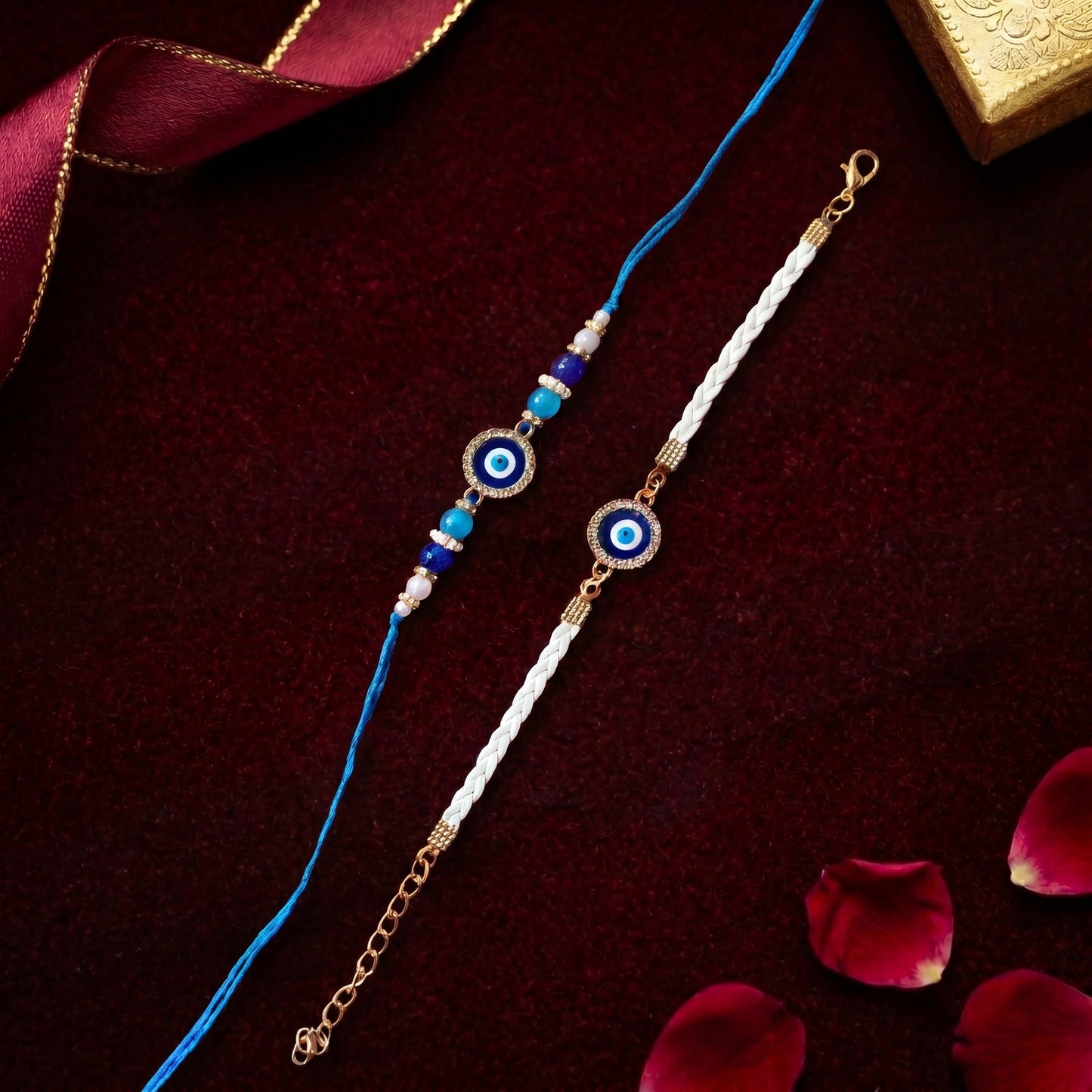 Classic Evil Eye Rakhi & Bracelet Set