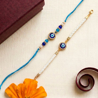 Classic Evil Eye Rakhi & Bracelet Set