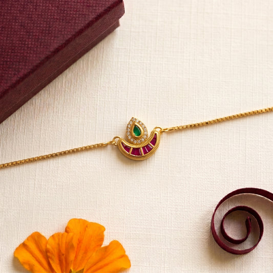 Elegant Stone Bracelet Rakhi for Bhabhi or Sister