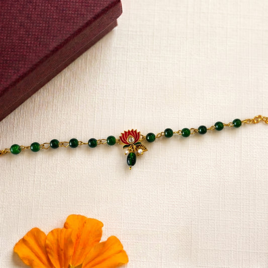 Elegant Lotus Bracelet Rakhi for Bhabhi or Sister