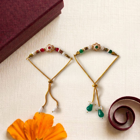 Floral Adjustable Bracelet Rakhi for Bhabhi