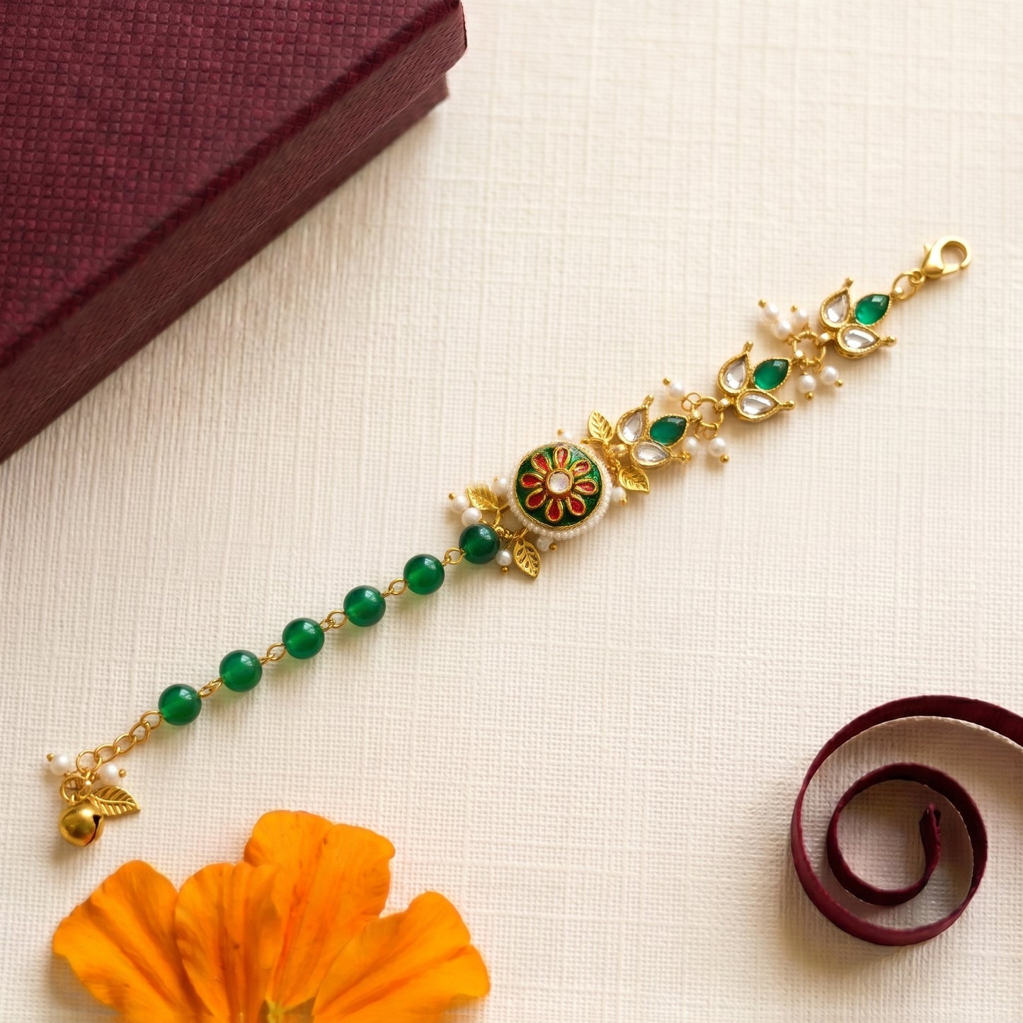 Emerald Floral Bhabhi or Sister Bracelet