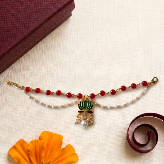 Lotus Pearl Bhabhi or Sister Bracelet