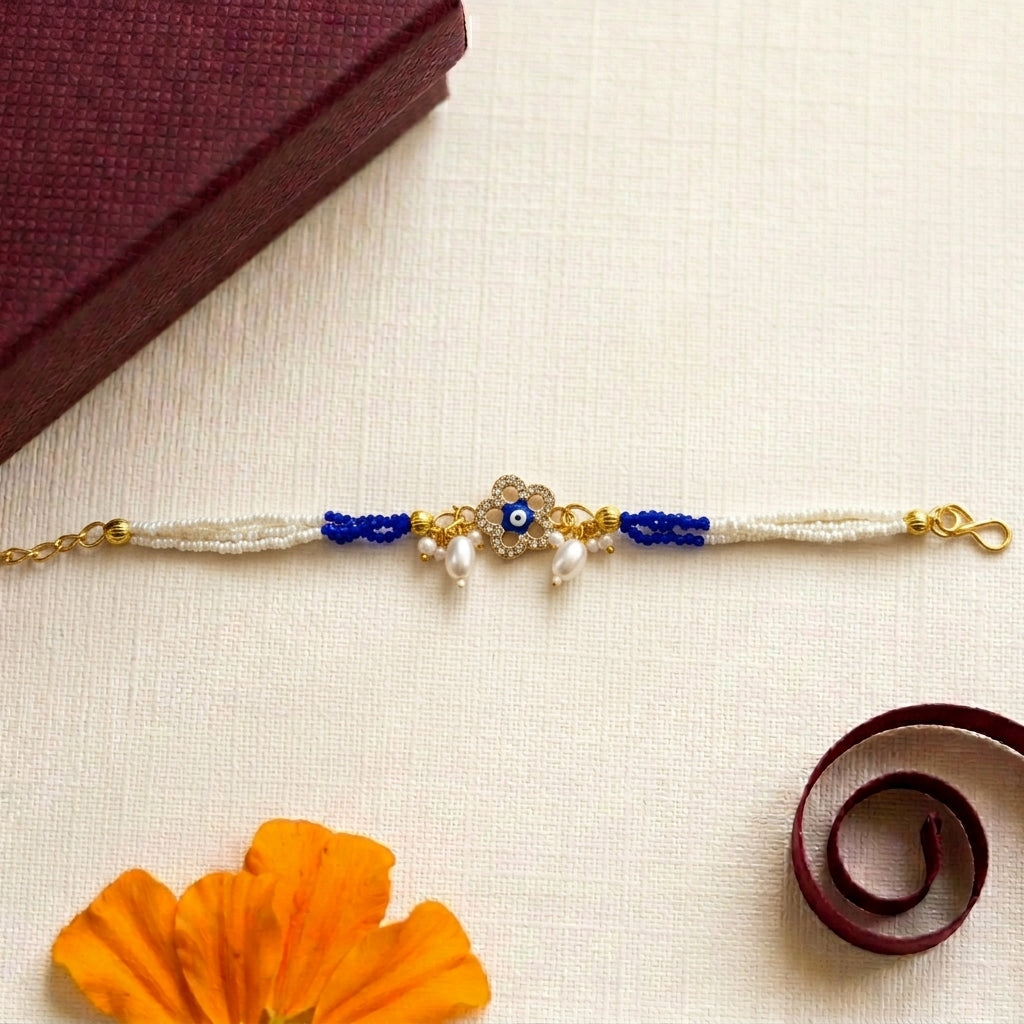 Evil Eye Pearl Bhabhi or Sister Bracelet