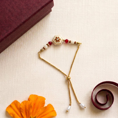 Ruby Pearl Bhabhi or Sister Bracelet