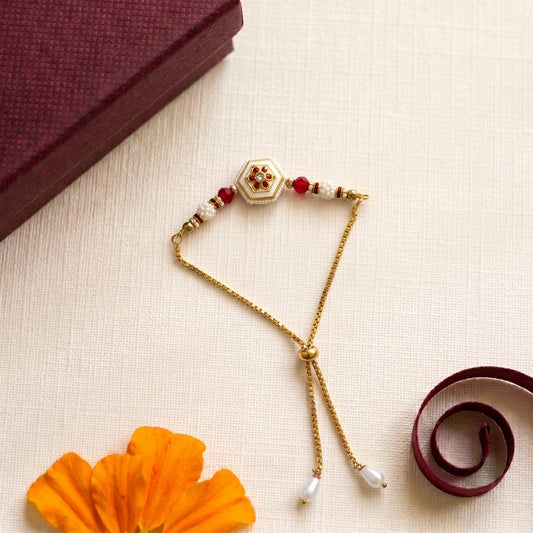 Ruby Pearl Bhabhi or Sister Bracelet