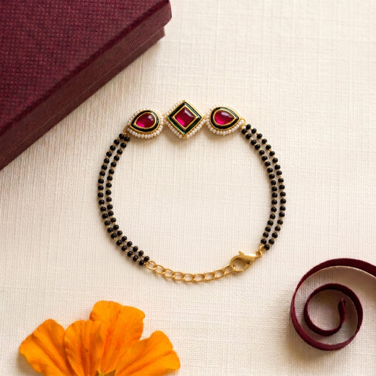 Ruby Mangalsutra Style Bhabhi Bracelet