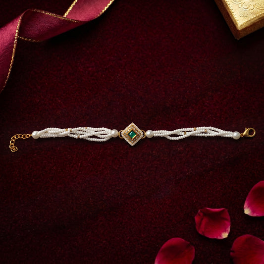 Emerald Pearl Bhabhi or Sister Bracelet