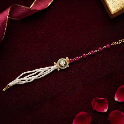 Lotus Pearl & Pink Bead Bhabhi or Sister Bracelet