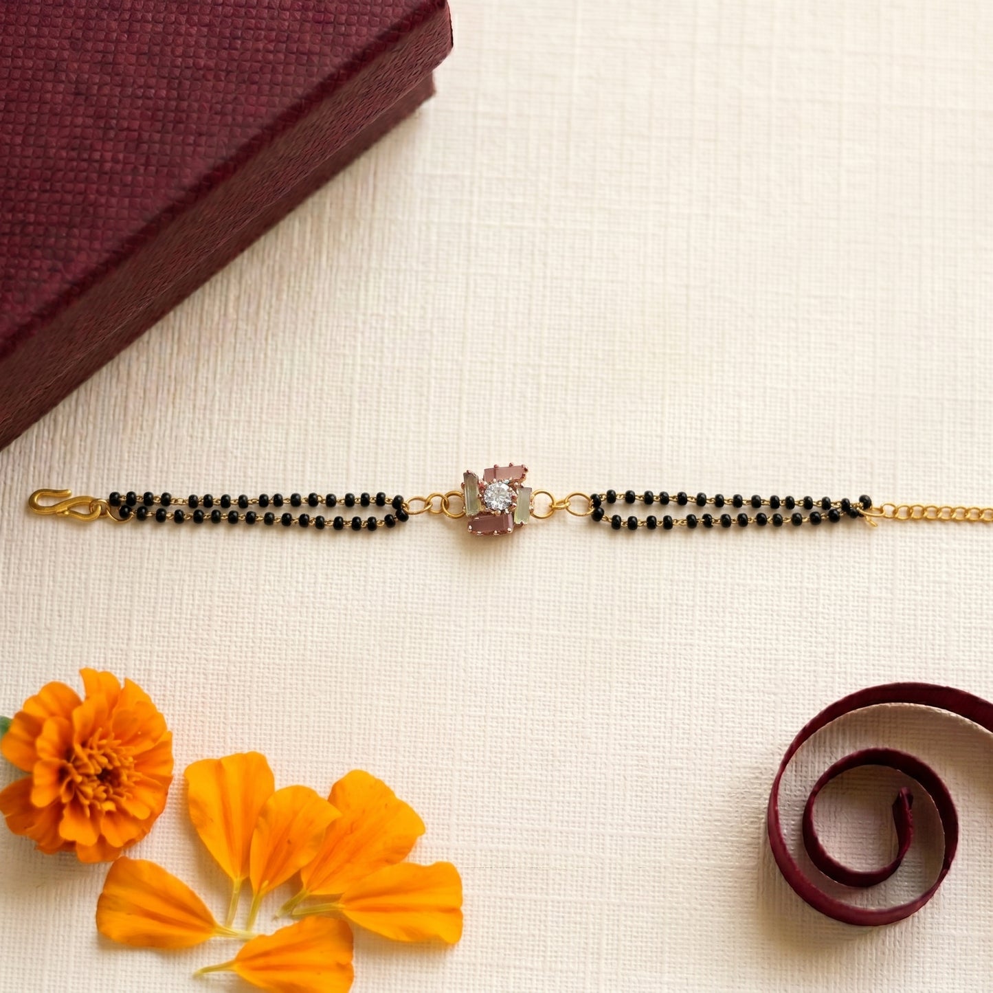 Elegant Black Bead Bhabhi or Sister Bracelet