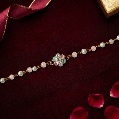 Premium Pastel Floral Pearl Bracelet for Bhabhi