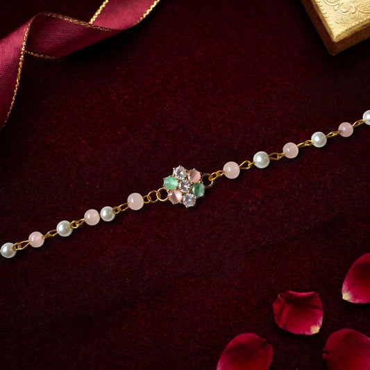 Premium Pastel Floral Pearl Bracelet for Bhabhi
