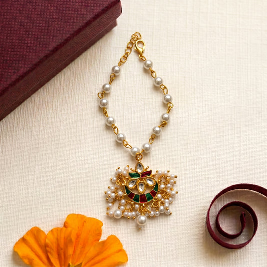Traditional Kundan Pearl Handcrafted Bracelet for Bhabhi