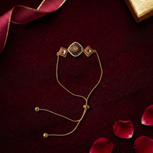 Royal Kundan Meenakari Adjustable Bracelet