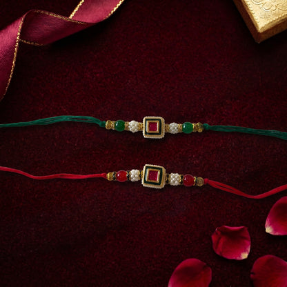 Royal Emerald Stone Bhai Rakhi Collection