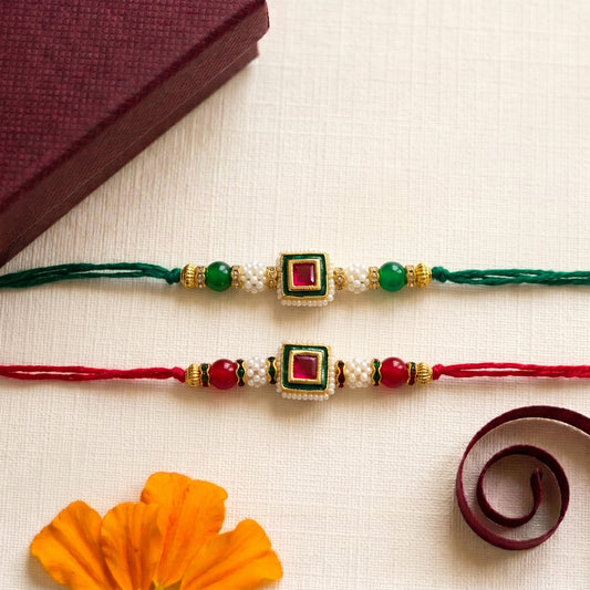 Royal Emerald Stone Bhai Rakhi Collection