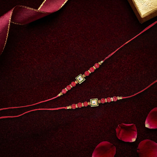 Royal Ruby Stone Bhai Rakhi