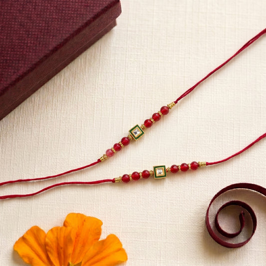 Royal Ruby Stone Bhai Rakhi