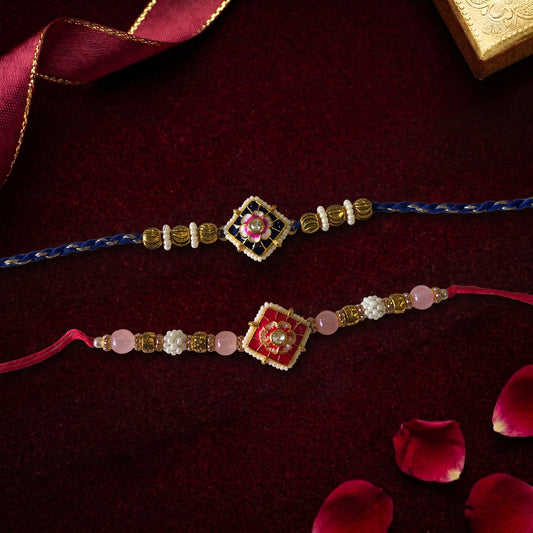Elegant Square Floral Designer Bhai Rakhi Collection