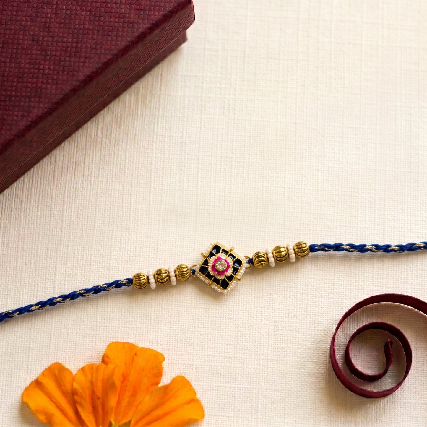 Elegant Square Floral Designer Bhai Rakhi Collection