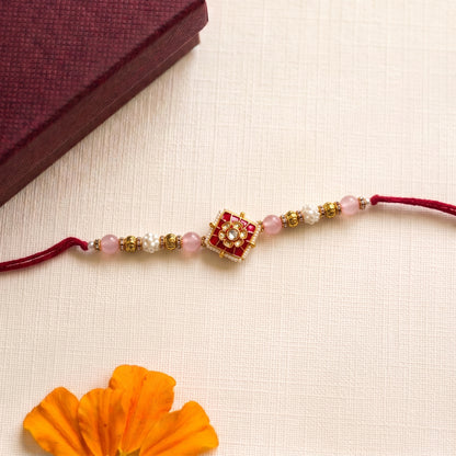 Elegant Square Floral Designer Bhai Rakhi Collection