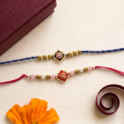 Elegant Square Floral Designer Bhai Rakhi Collection