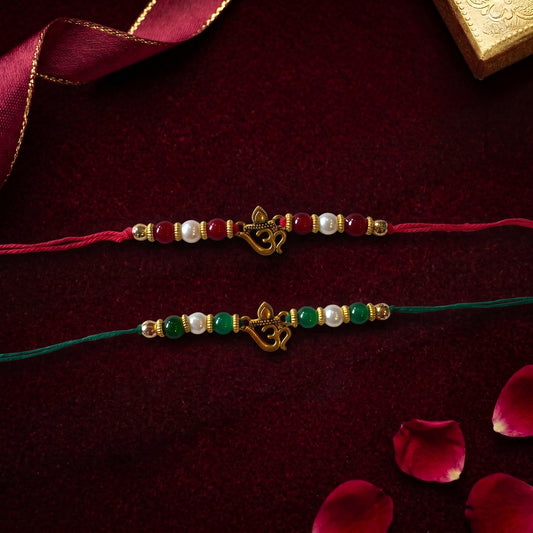 Premium Om Beaded Bhai Rakhi Collection