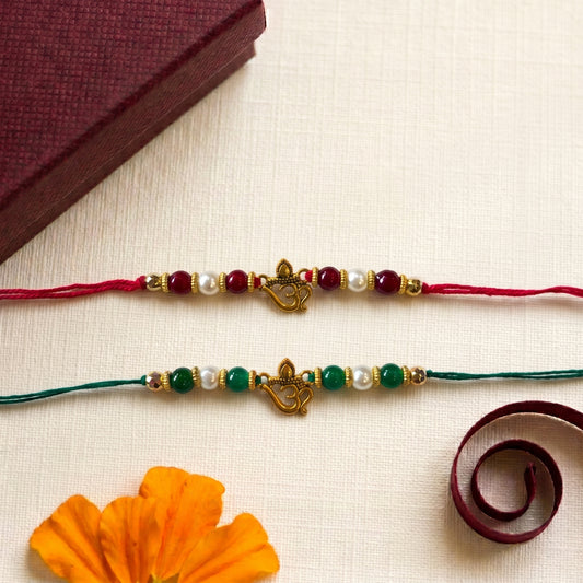 Premium Om Beaded Bhai Rakhi Collection