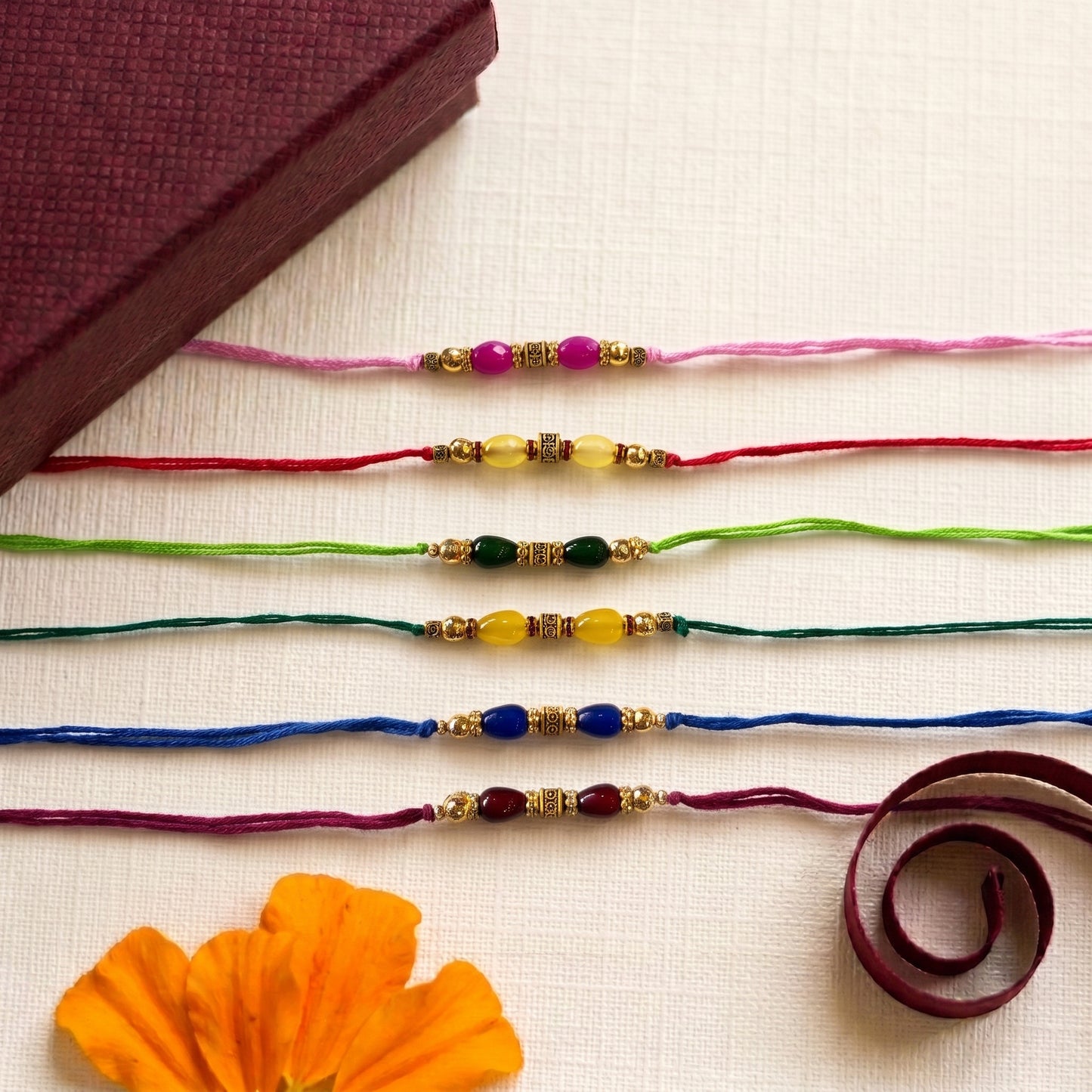 Premium Color Bead Bhai Rakhi Collection