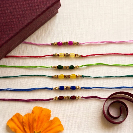 Premium Color Bead Bhai Rakhi Collection